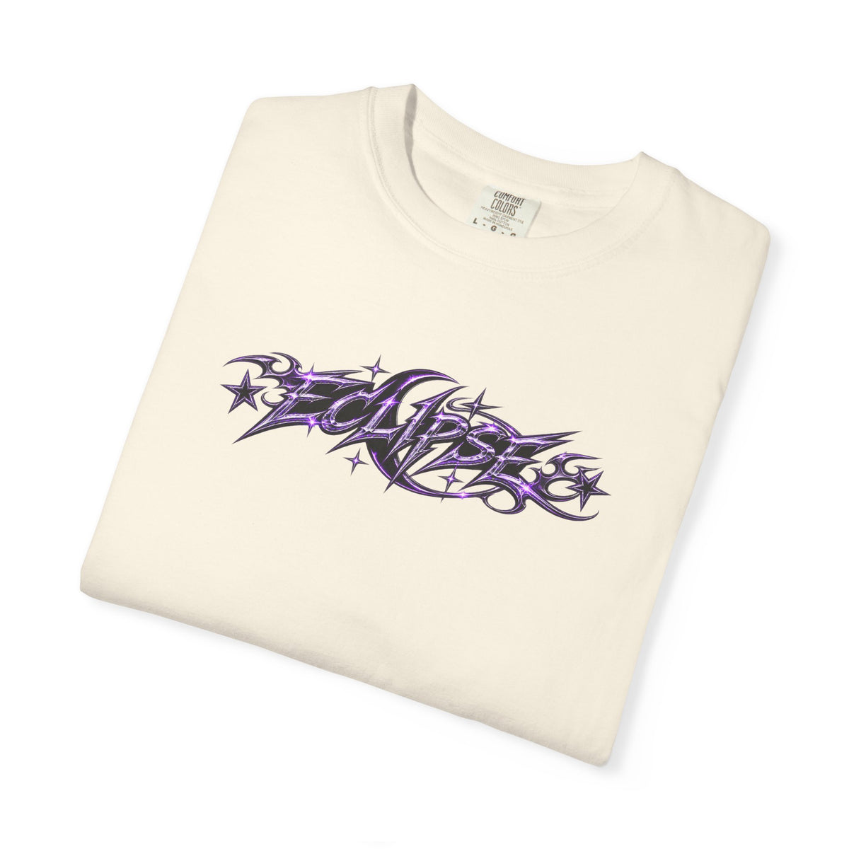 Graffiti Star Script T-Shirt — Purple Tribal Streetwear Tee