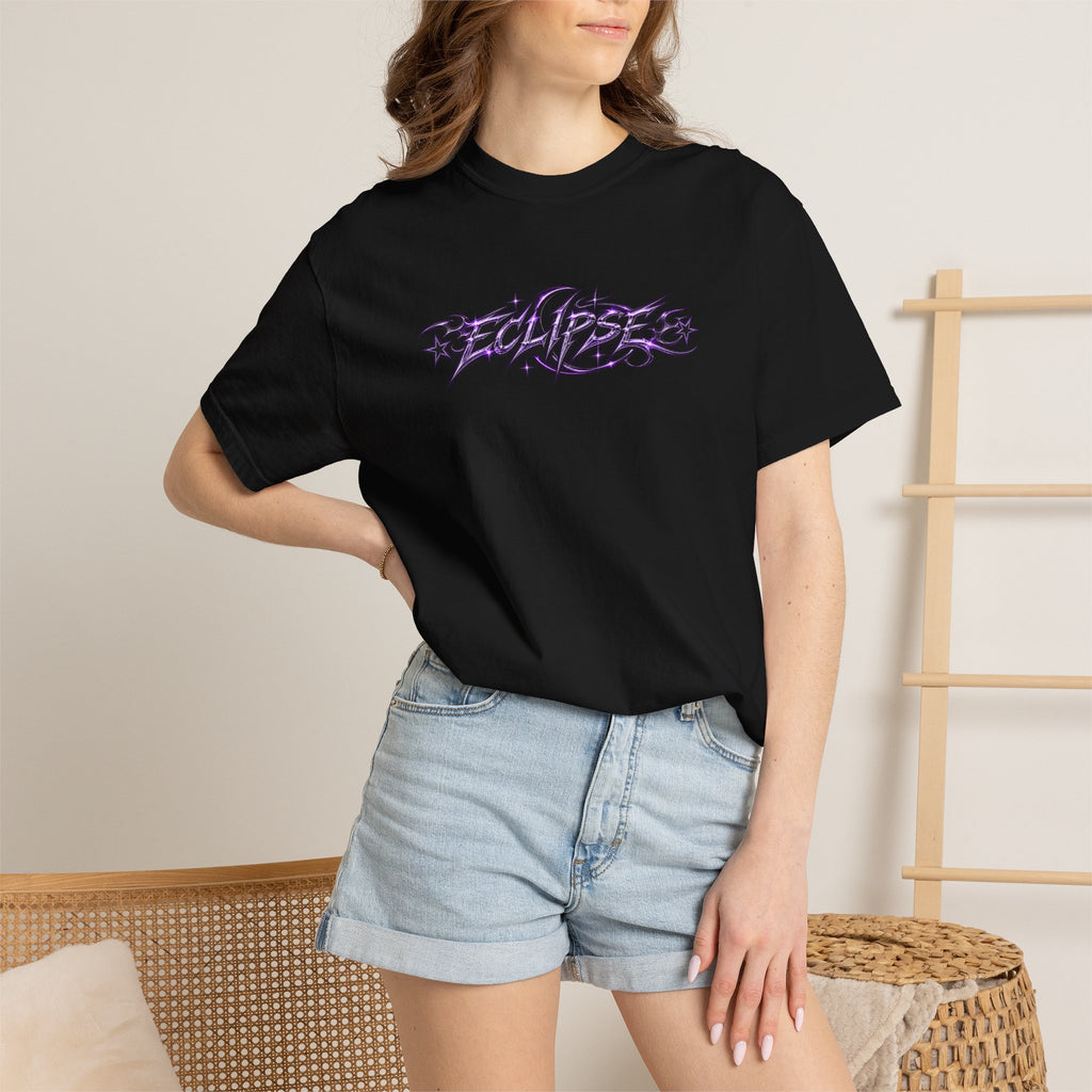 Graffiti Star Script T-Shirt — Purple Tribal Streetwear Tee