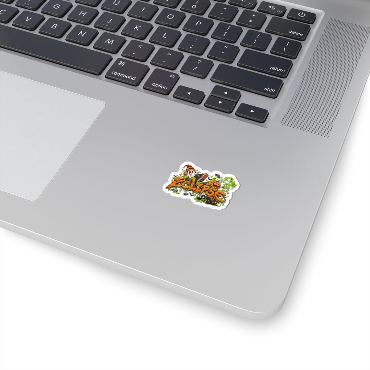 Eclipse Halloween Sticker — Spooky Pumpkin Graffiti Kiss-Cut Decal