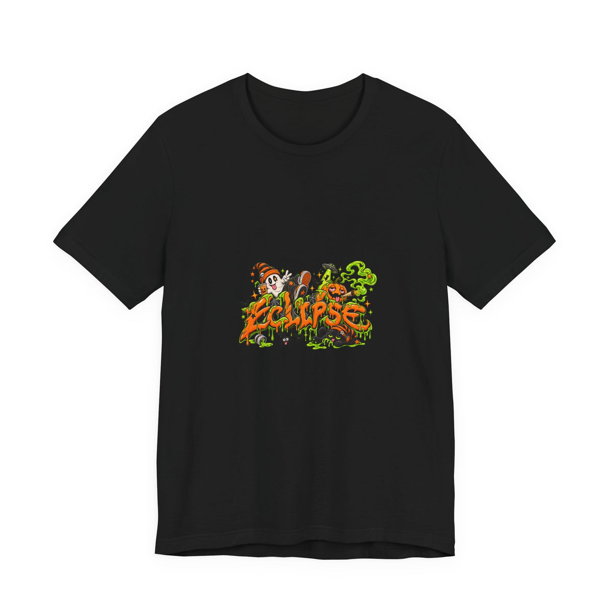 Eclipse Skateboard Graphic Tee — Retro Skate Horror Design