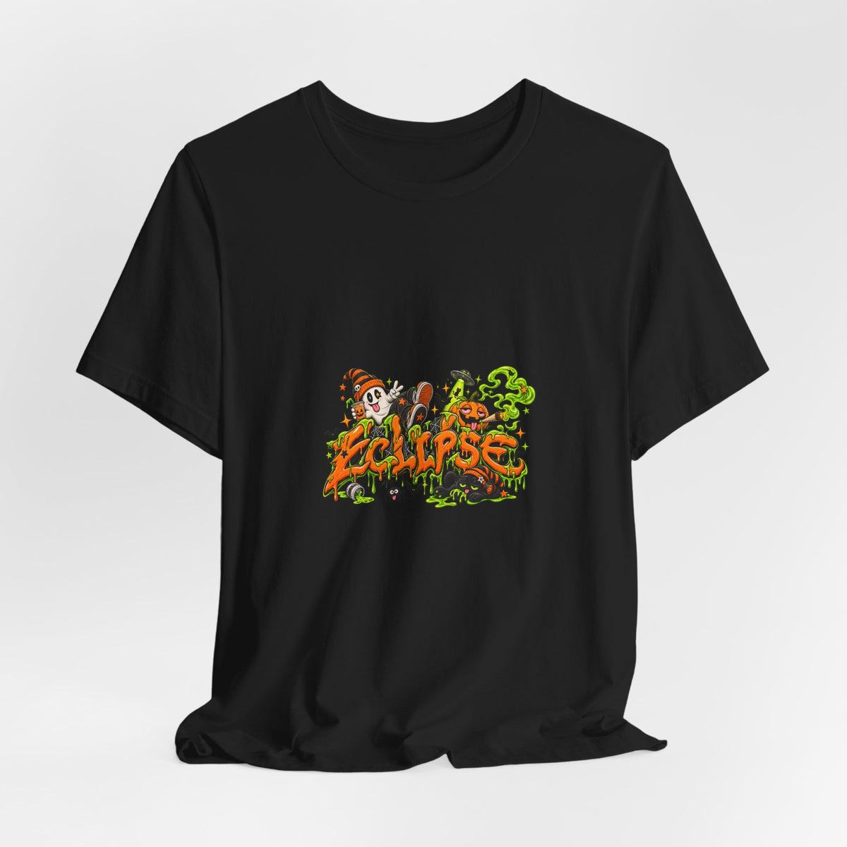 Eclipse Skateboard Graphic Tee — Retro Skate Horror Design