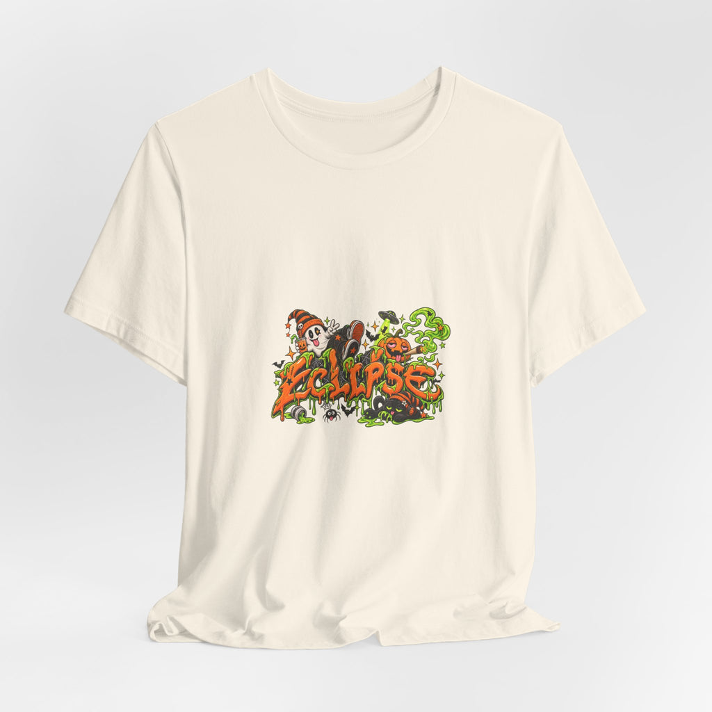 Eclipse Skateboard Graphic Tee — Retro Skate Horror Design