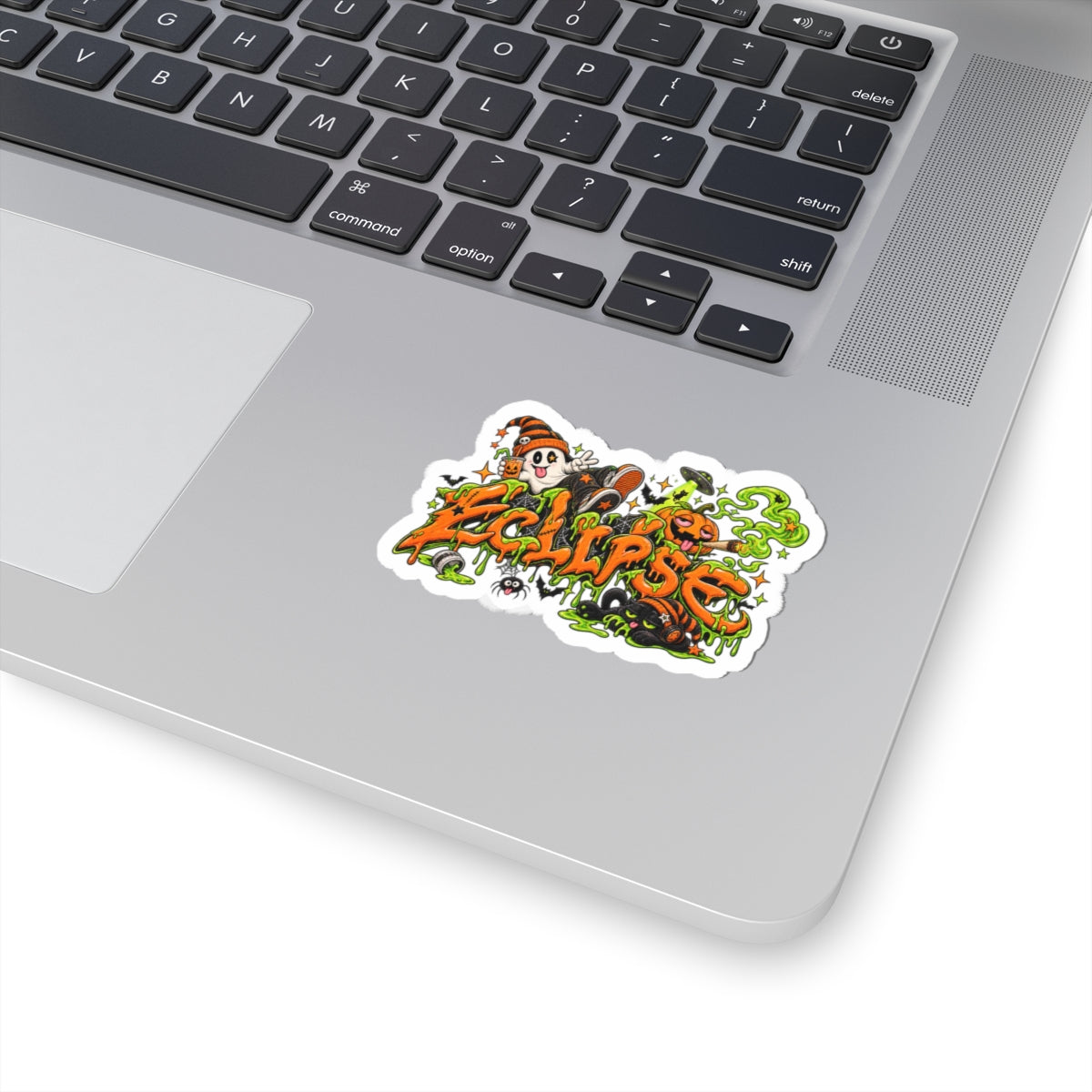 Eclipse Halloween Sticker — Spooky Pumpkin Graffiti Kiss-Cut Decal