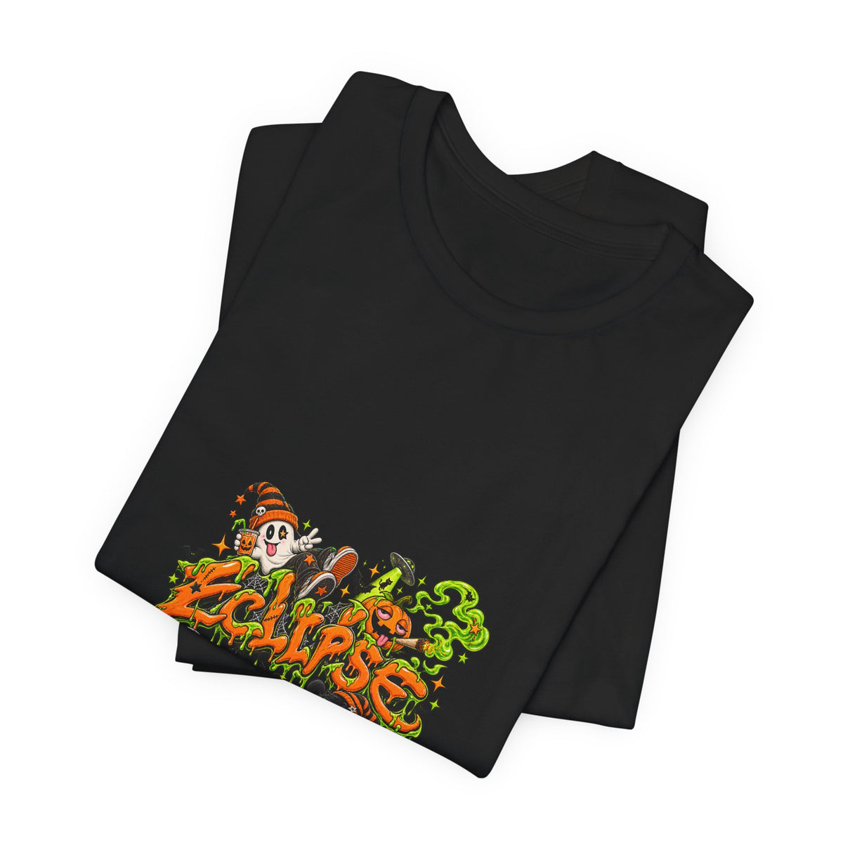 Eclipse Skateboard Graphic Tee — Retro Skate Horror Design