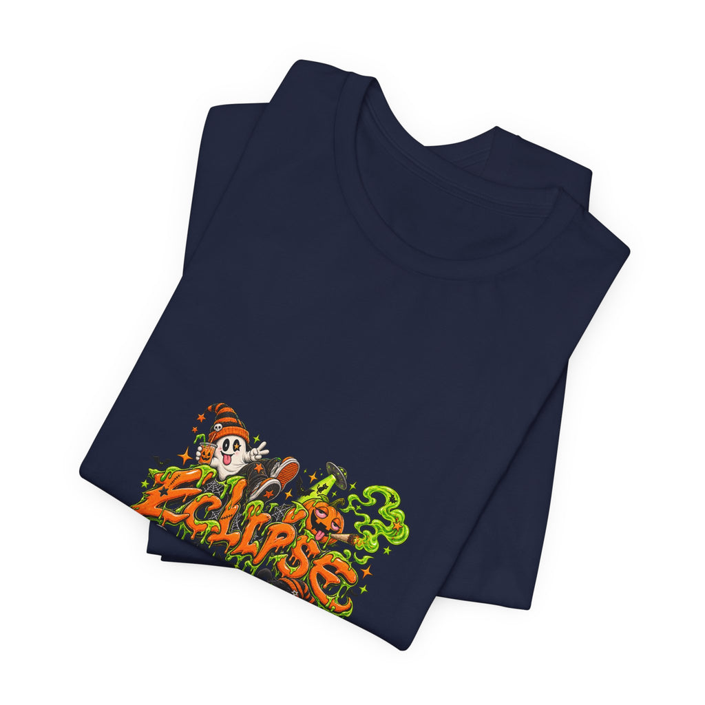 Eclipse Skateboard Graphic Tee — Retro Skate Horror Design