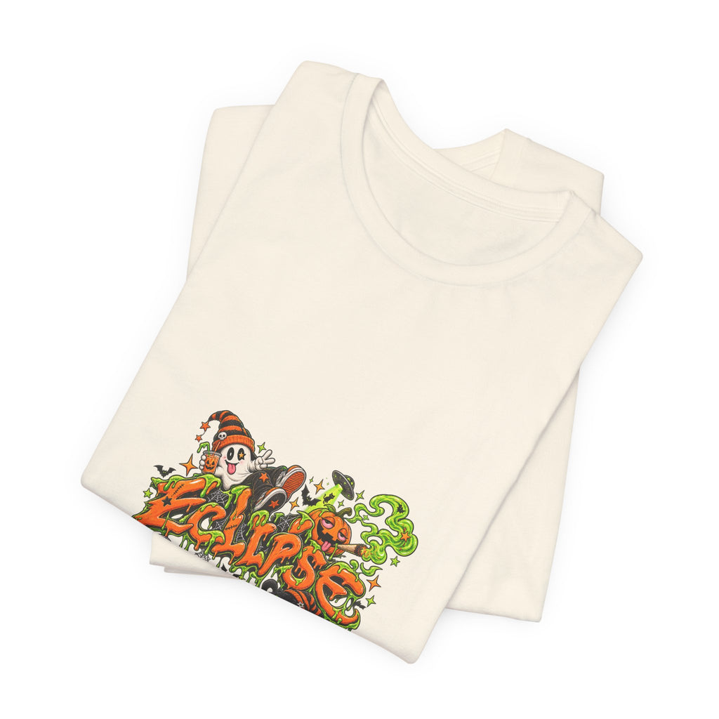 Eclipse Skateboard Graphic Tee — Retro Skate Horror Design