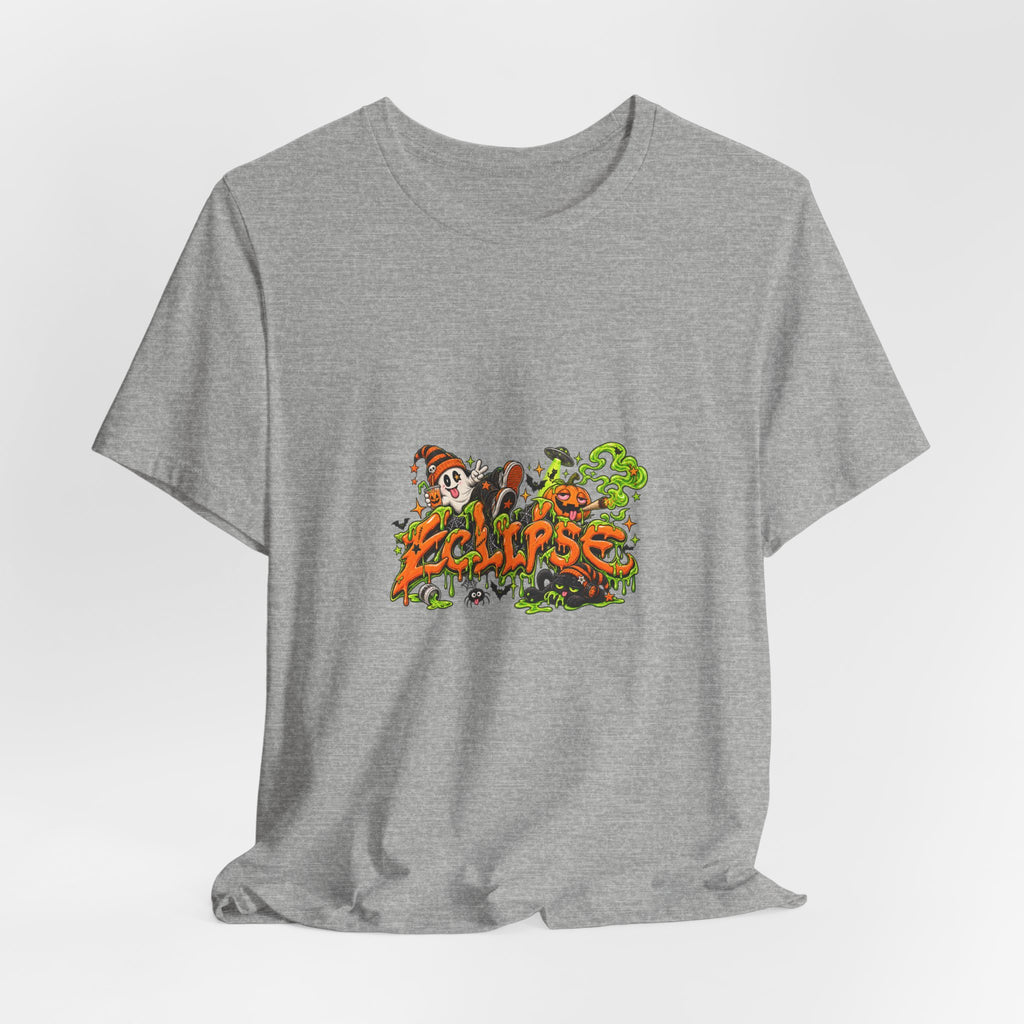 Eclipse Skateboard Graphic Tee — Retro Skate Horror Design