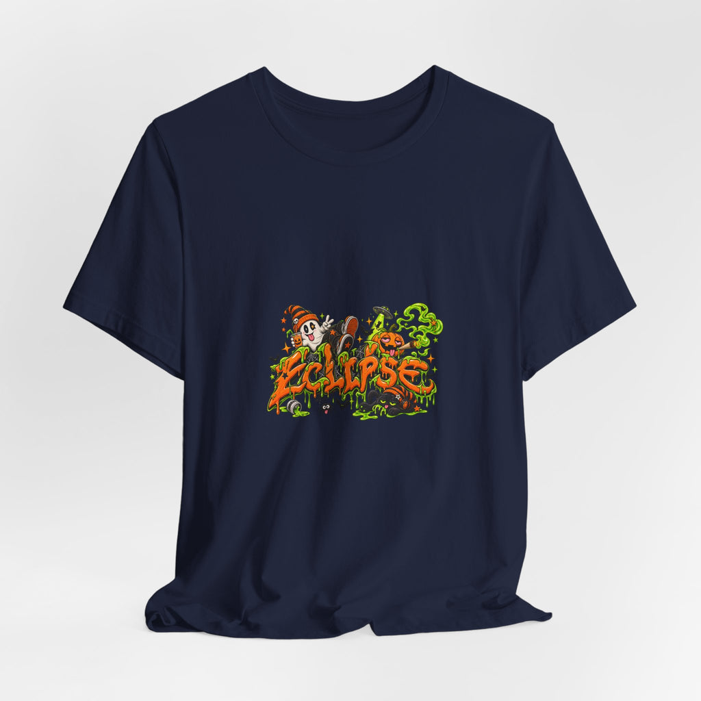 Eclipse Skateboard Graphic Tee — Retro Skate Horror Design