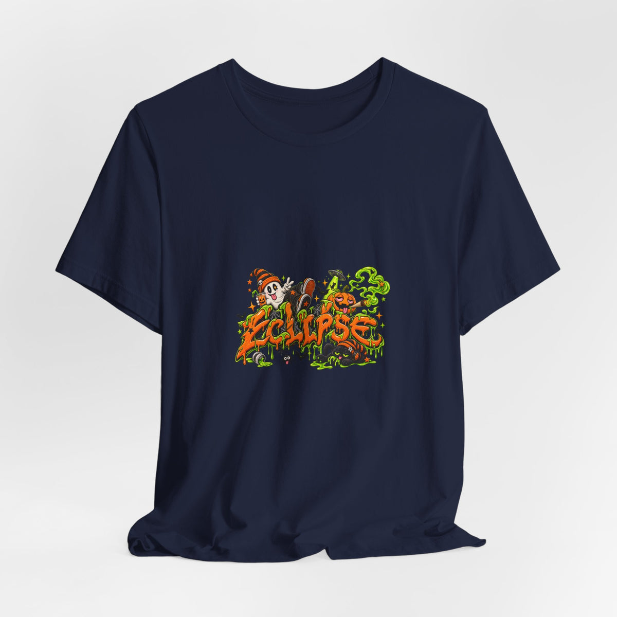 Eclipse Skateboard Graphic Tee — Retro Skate Horror Design