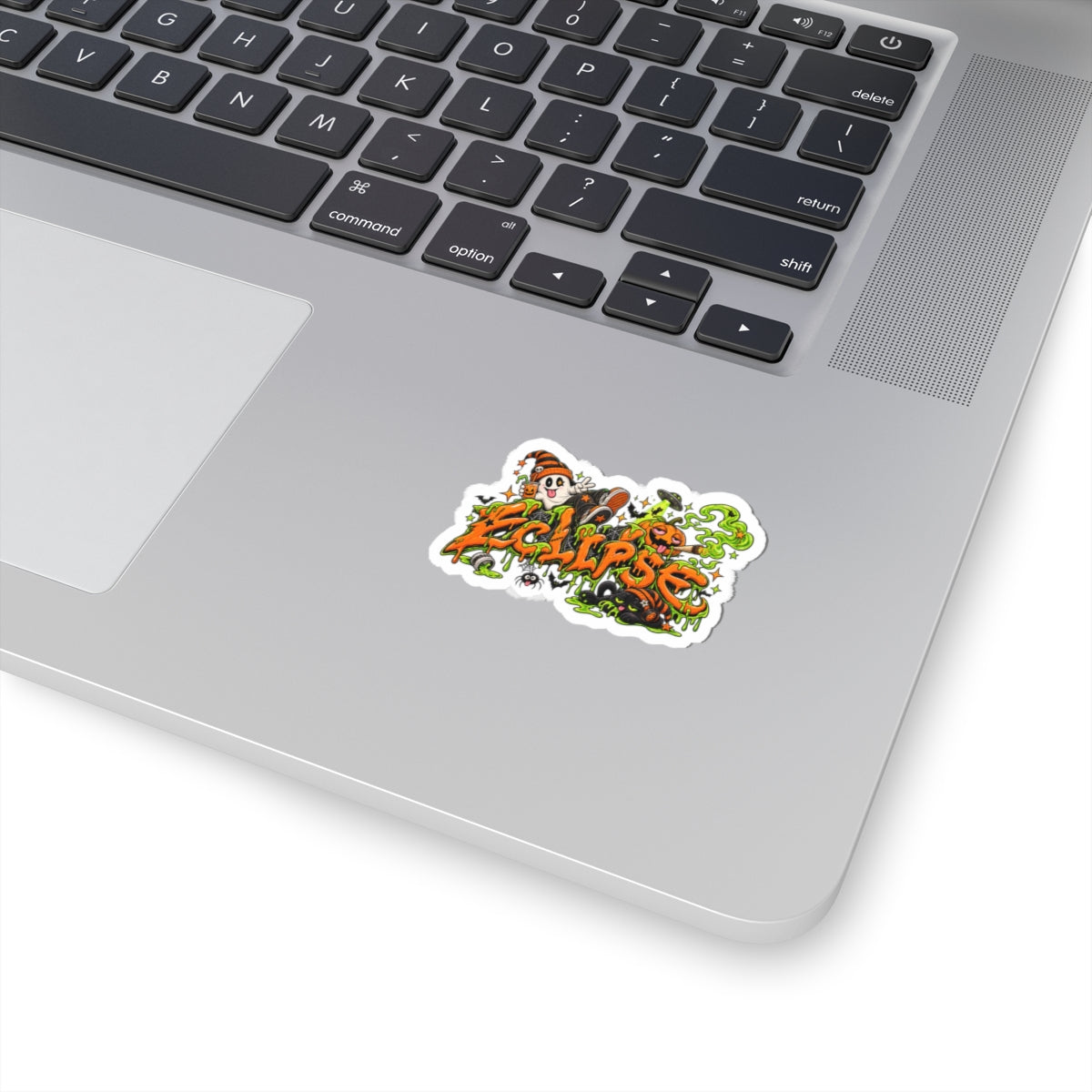 Eclipse Halloween Sticker — Spooky Pumpkin Graffiti Kiss-Cut Decal