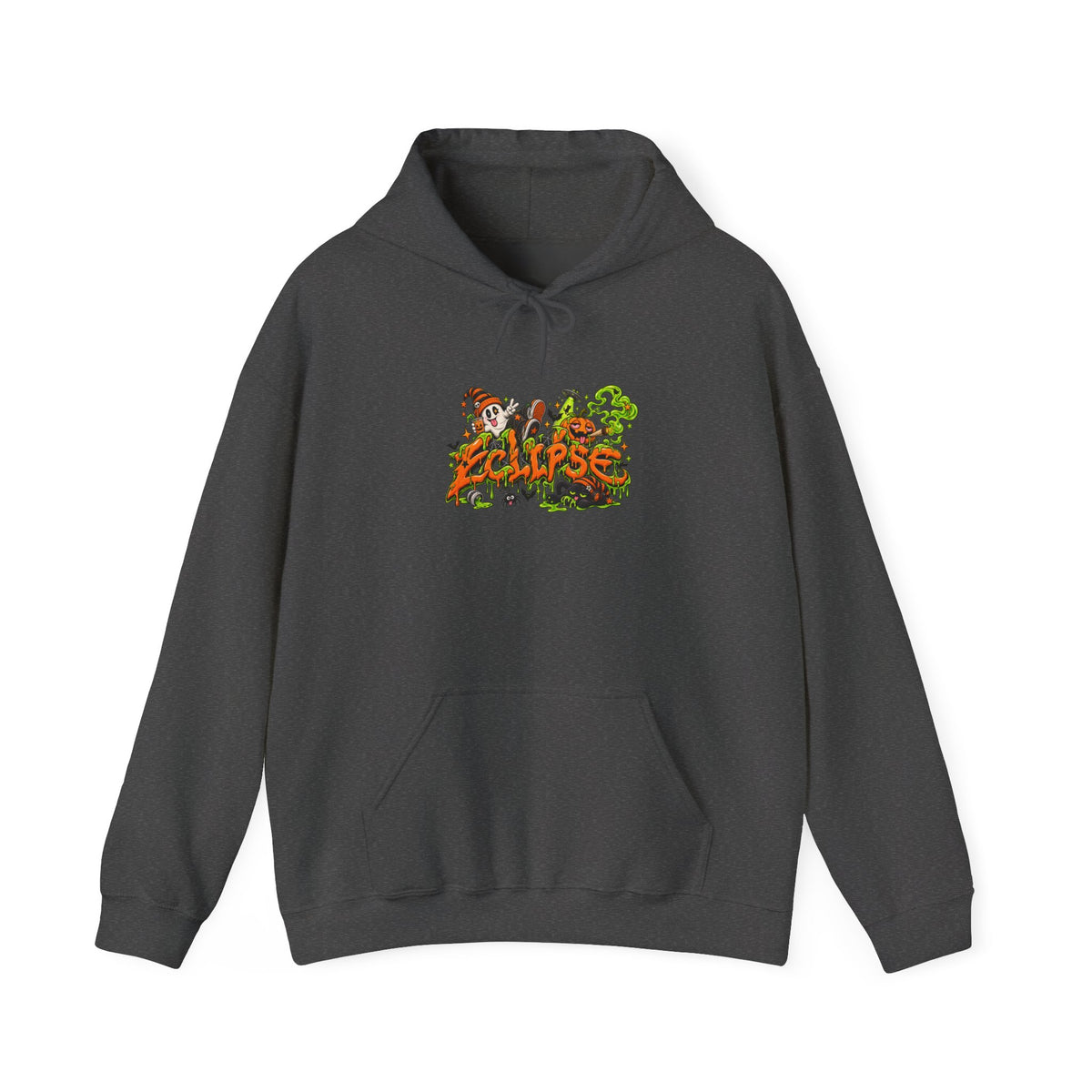 Halloween Pumpkin Horror Hoodie — "Eclipse" Graphic Hooded Sweatshirt